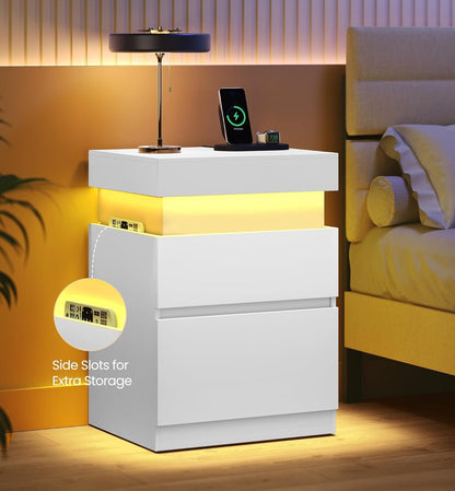 Modern Bedside Table with 2 Drawers