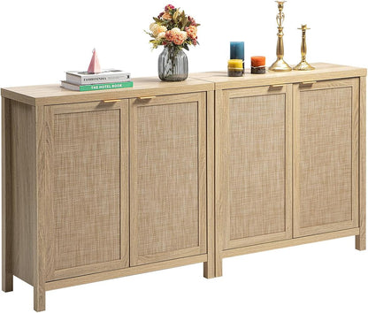 Rattan Sideboard Buffet Cabinet with Large Storage - Canva Home
