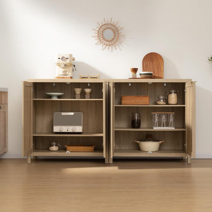 Rattan Sideboard Buffet Cabinet with Large Storage - Canva Home