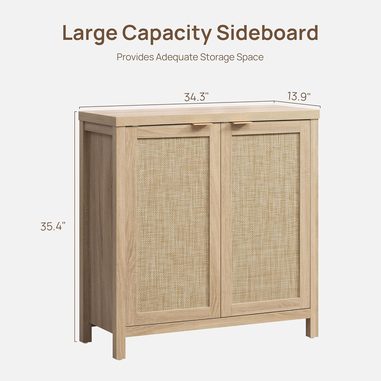 Rattan Sideboard Buffet Cabinet with Large Storage - Canva Home