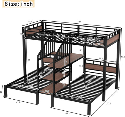 Bellemave Twin Over Twin Over Twin Bunk Bed - Canva Home