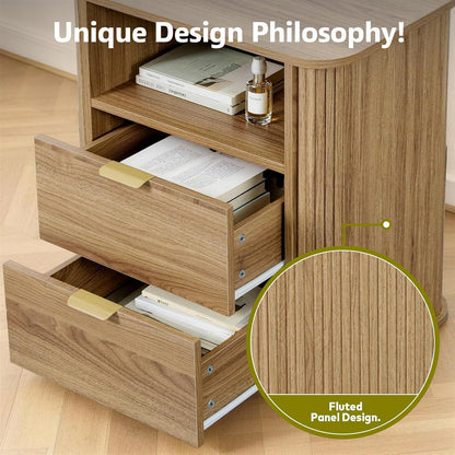 3-Piece Bedroom Furniture Set, Modern Fluted 6 Drawer Dresser & 2-Drawer Nightstands - Canva Home