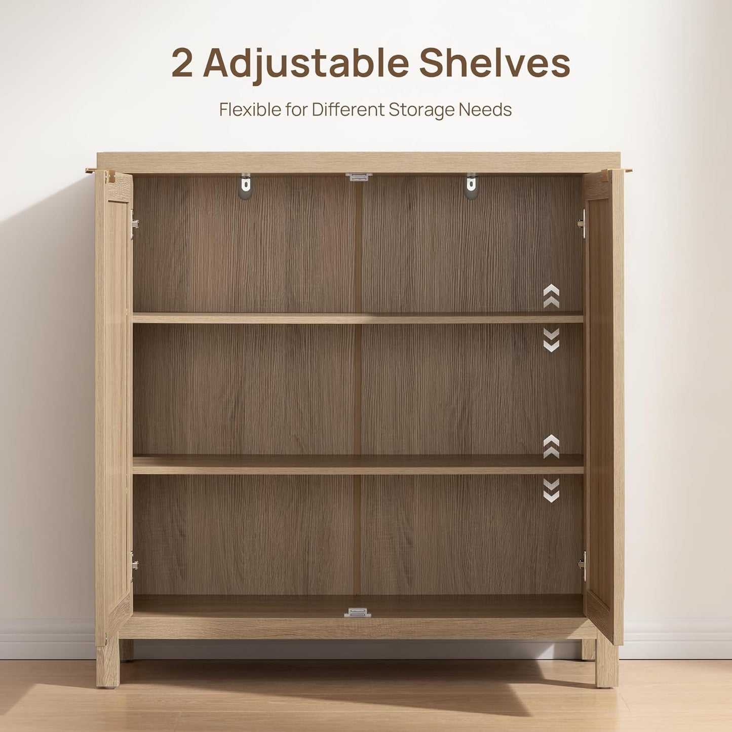 Rattan Sideboard Buffet Cabinet with Large Storage - Canva Home