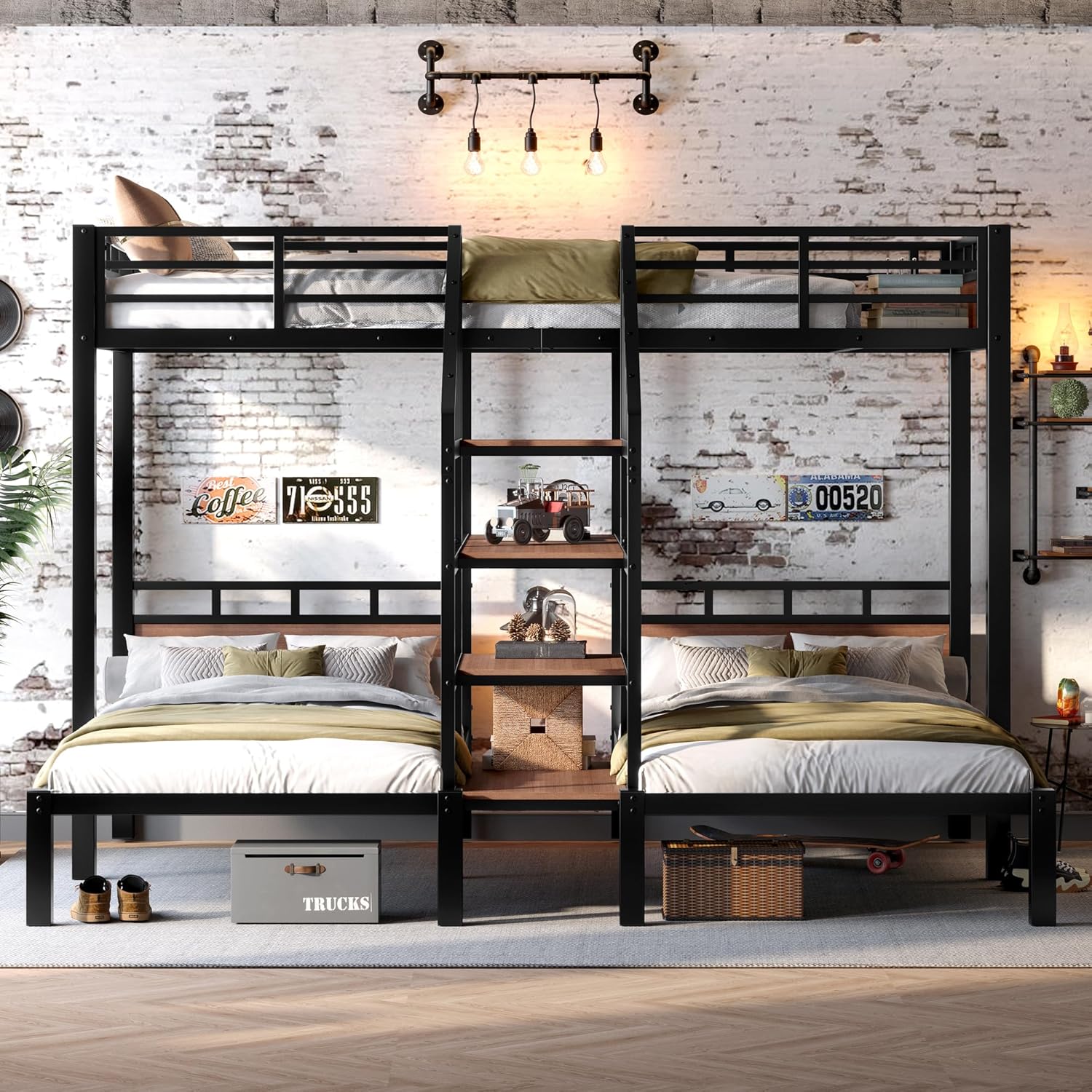 Bellemave Twin Over Twin Over Twin Bunk Bed - Canva Home