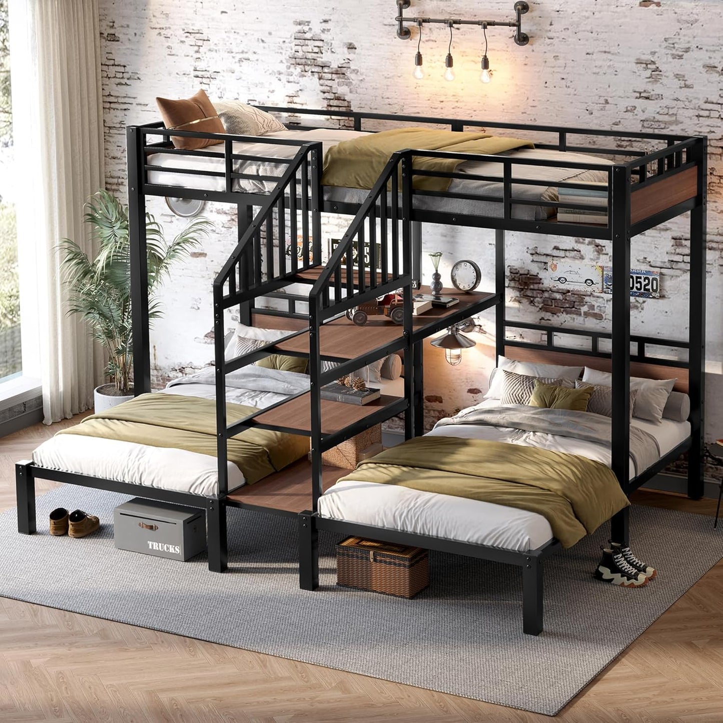 Bellemave Twin Over Twin Over Twin Bunk Bed - Canva Home