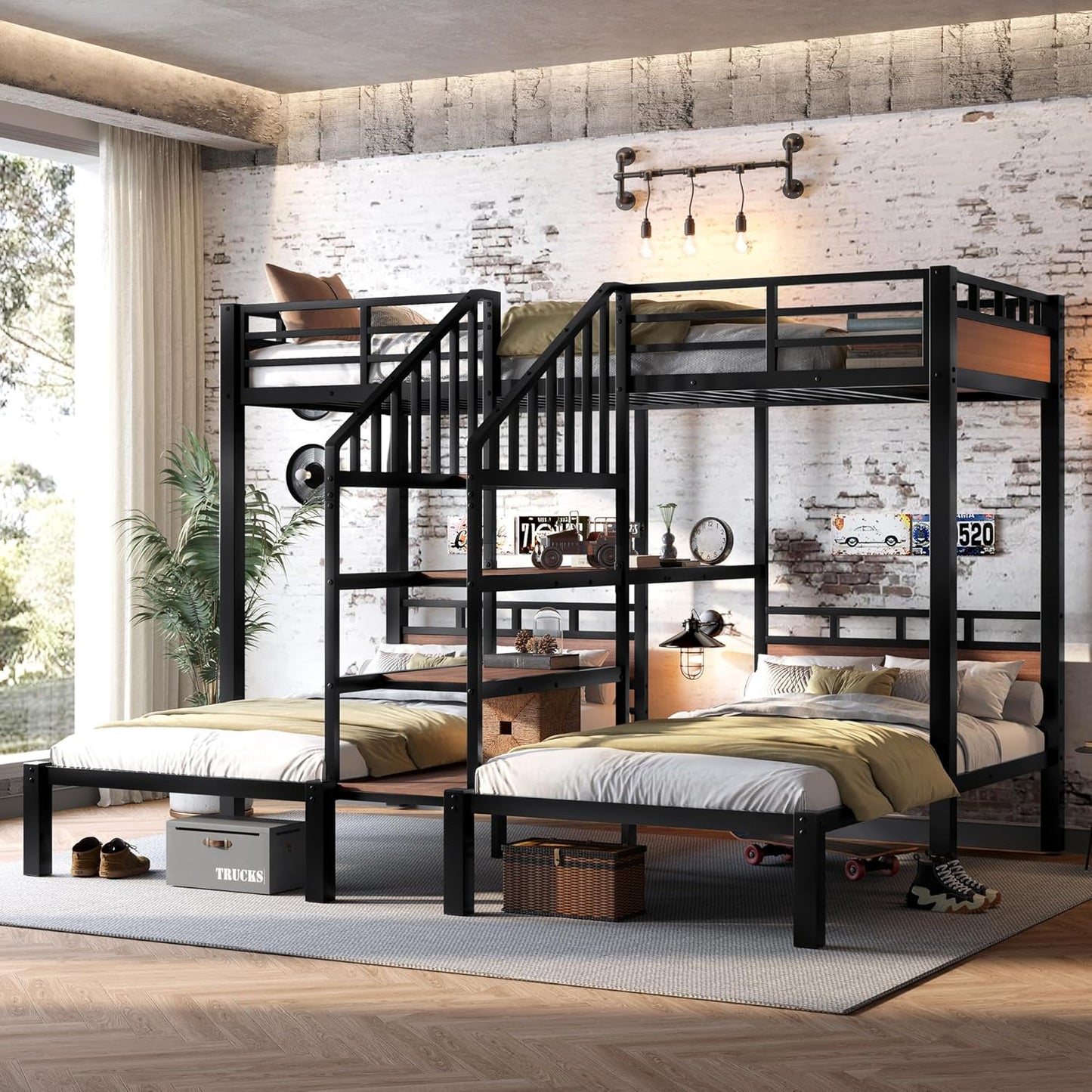 Bellemave Twin Over Twin Over Twin Bunk Bed - Canva Home