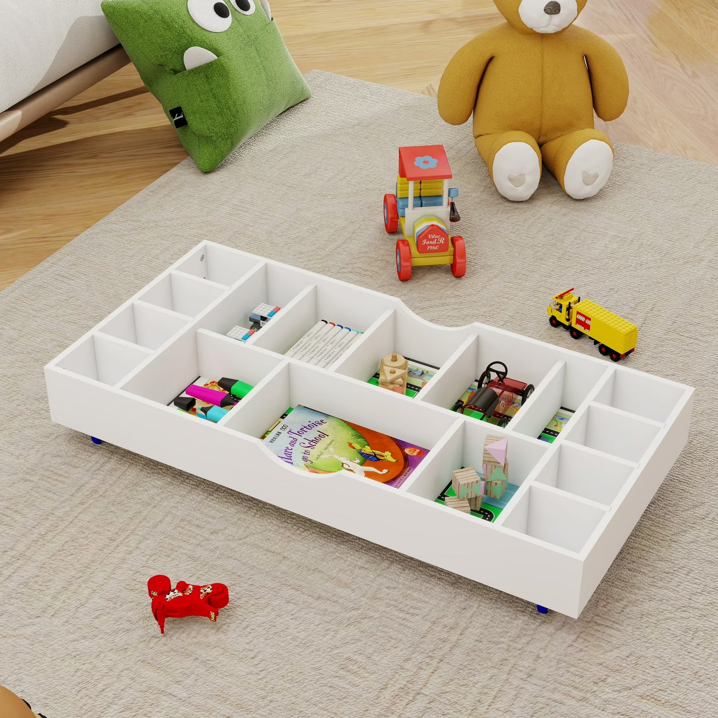 38" 2-in-1 Play Table &amp; Toy Organizer - Canva Home