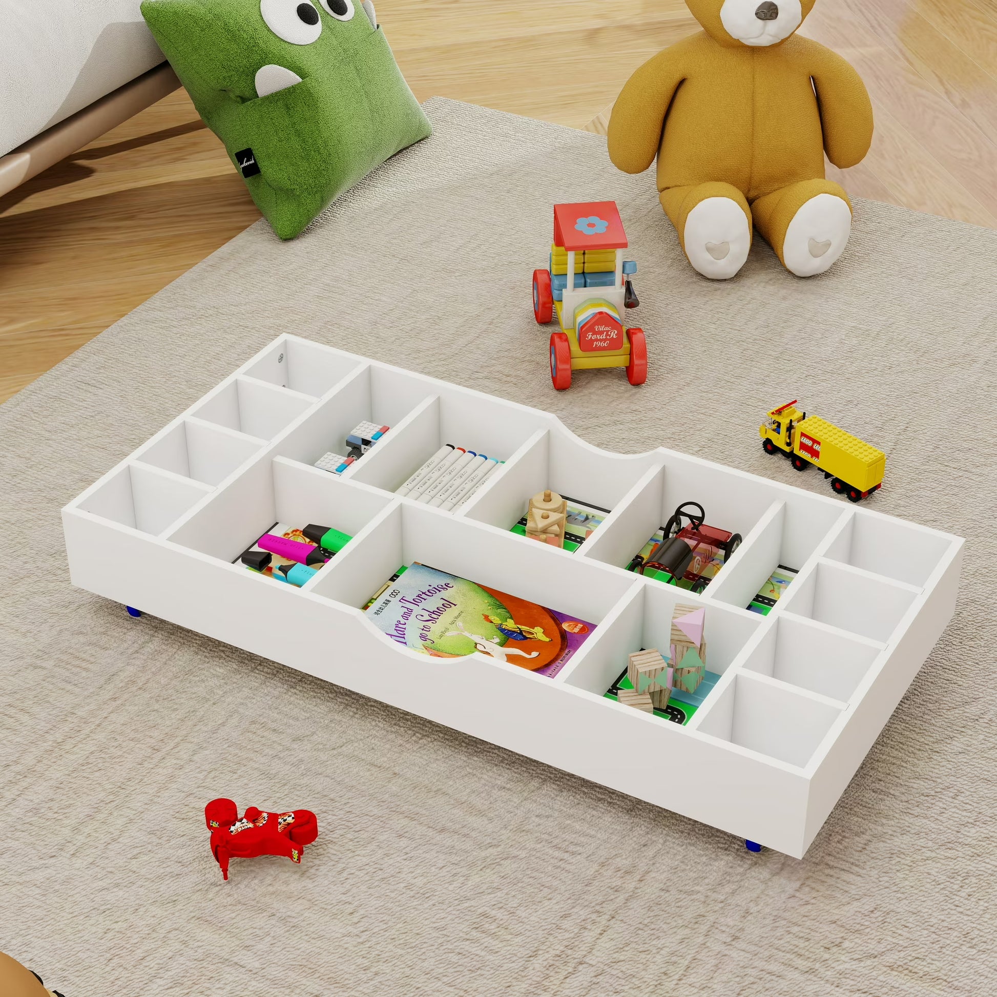 38" 2-in-1 Play Table &amp; Toy Organizer - Canva Home