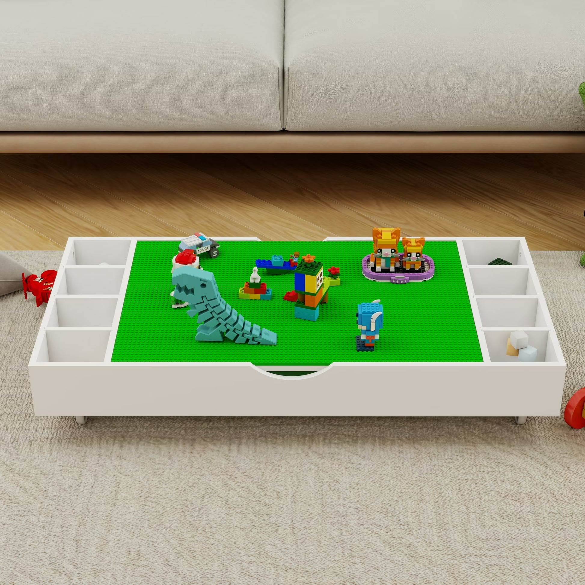 38" 2-in-1 Play Table &amp; Toy Organizer - Canva Home