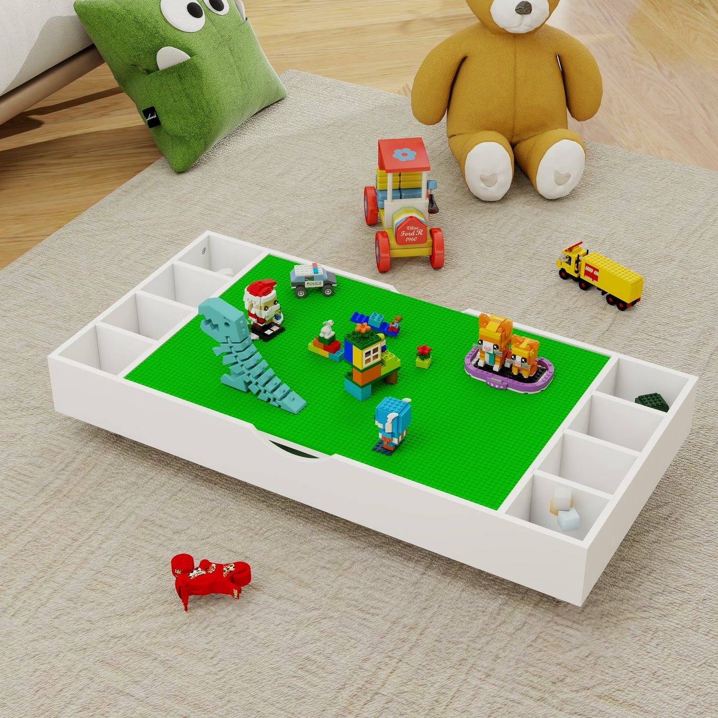 38" 2-in-1 Play Table &amp; Toy Organizer - Canva Home