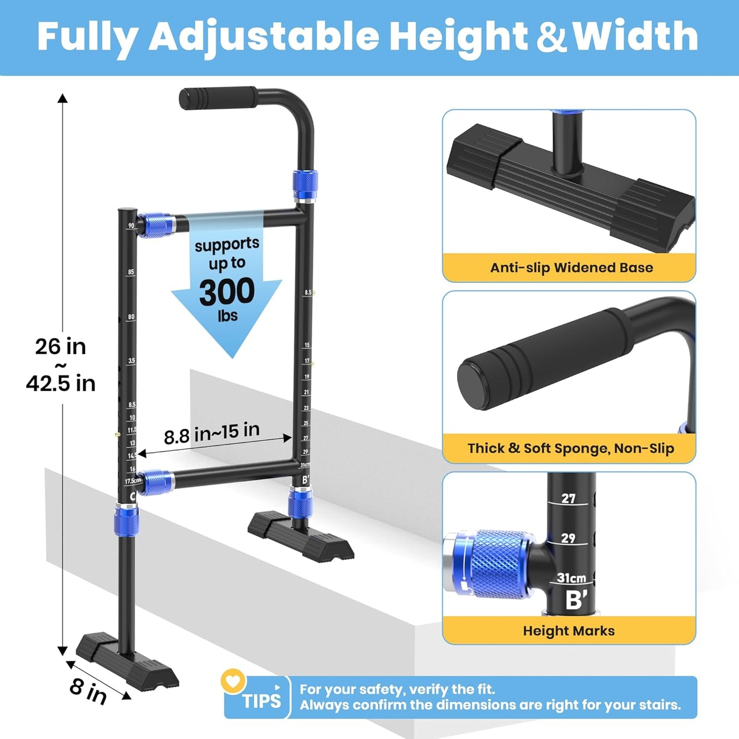 Adjustable Stair Assist Cane for Seniors - Canva Home