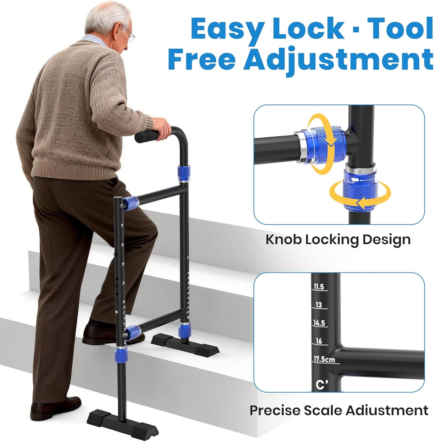 Adjustable Stair Assist Cane for Seniors - Canva Home