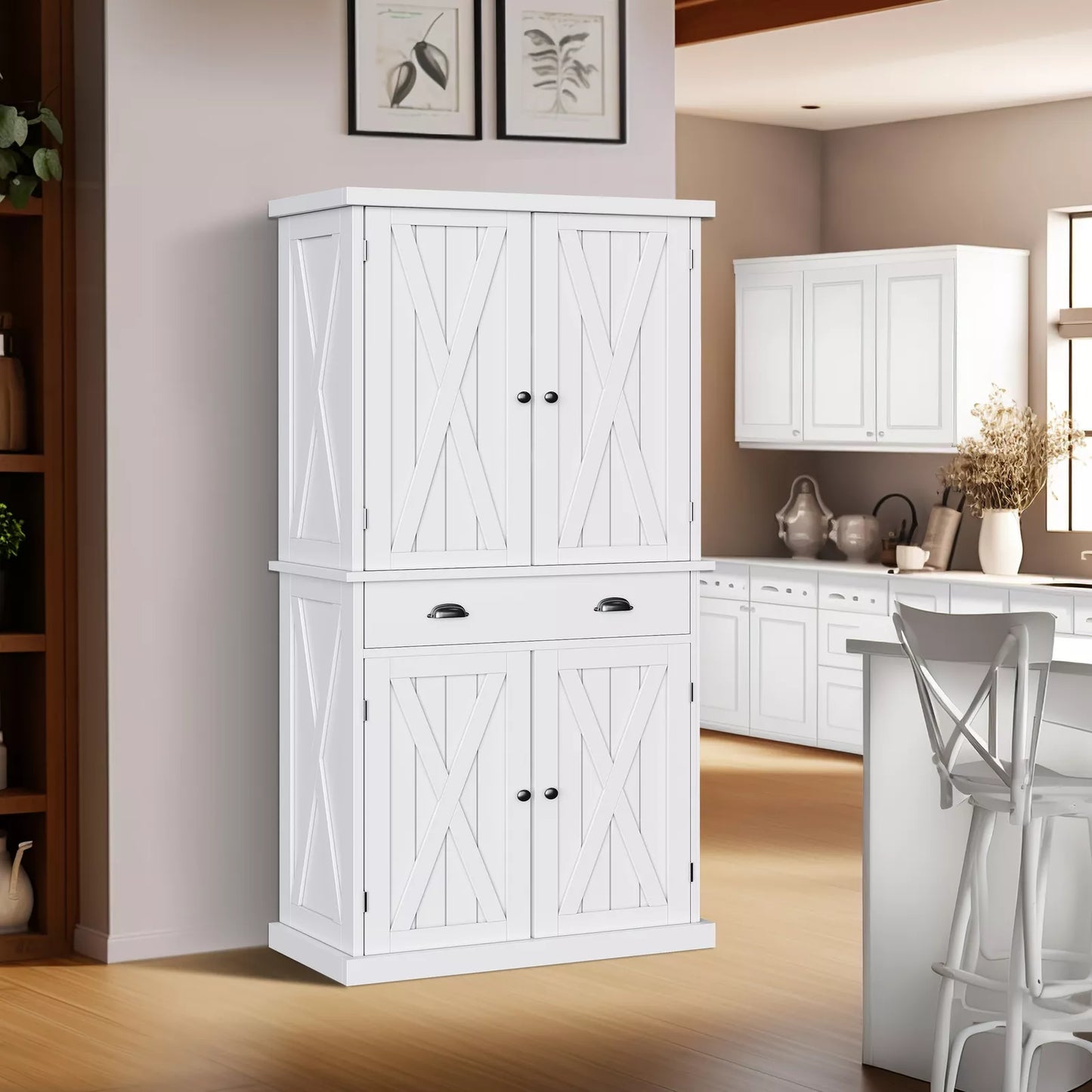 Moody Tall Kitchen Pantry Cabinet