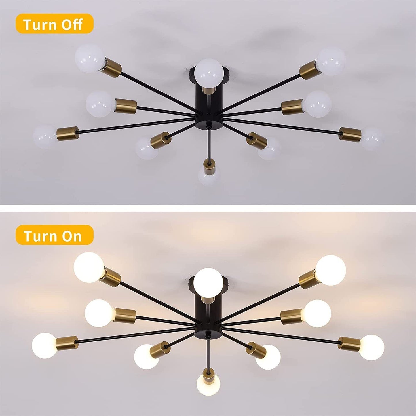 10 Bulbs Sputnik Dining Room Chandelier