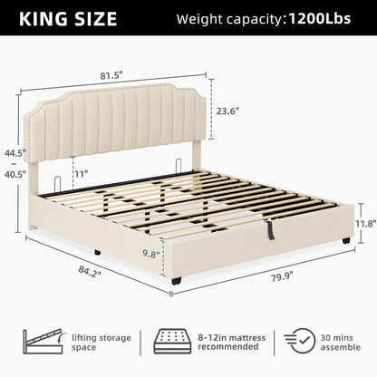 Lara Plateform Bed Frame With Storage