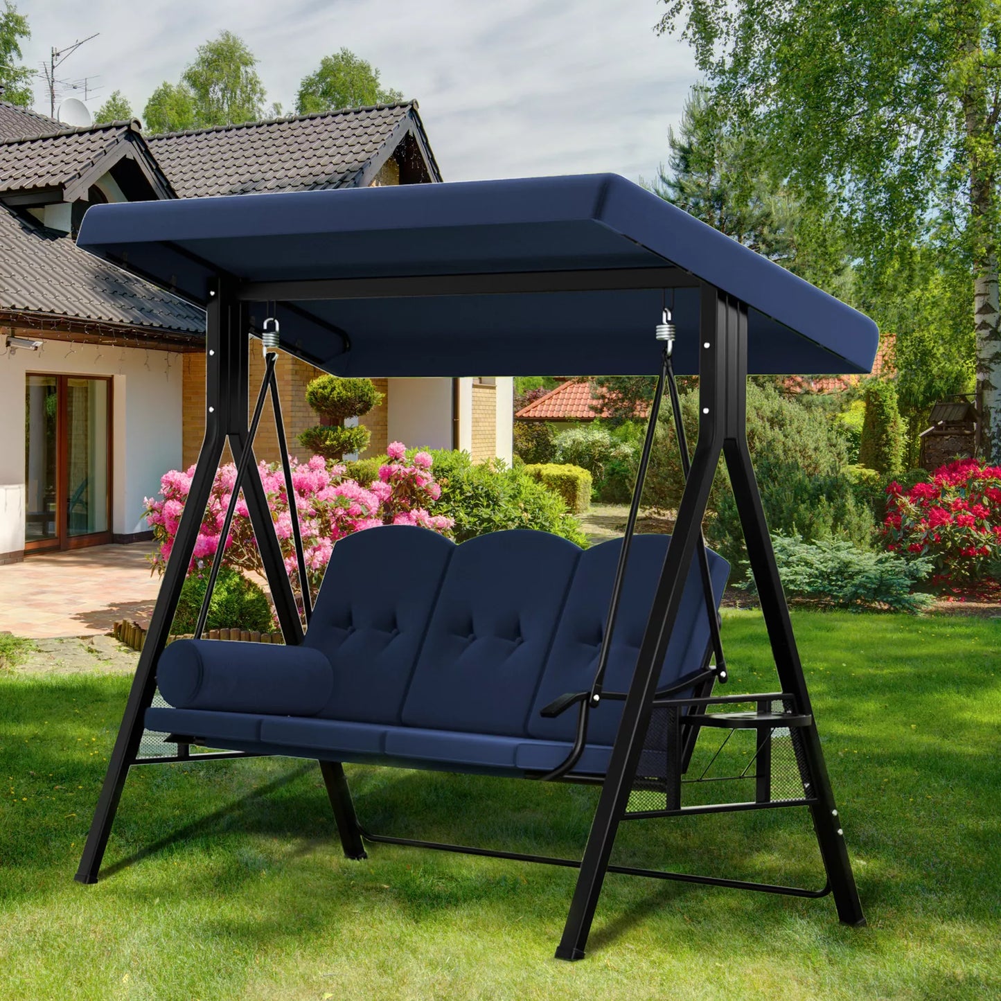 Outdoor Canopy Cushioned Patio Swing