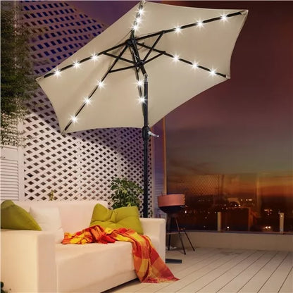 10FT Outdoor Patio Large Umbrella With Light