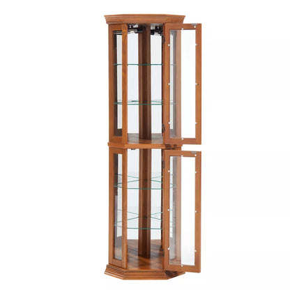 Lewis Corner Curio Cabinet With Glass Doors