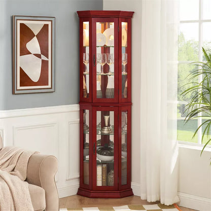 Lewis Corner Curio Cabinet With Glass Doors