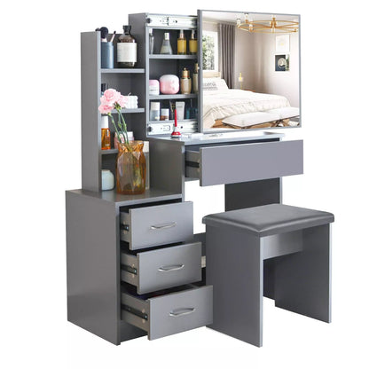 Ana Mirrored Vanity Dressing Table With Drawer