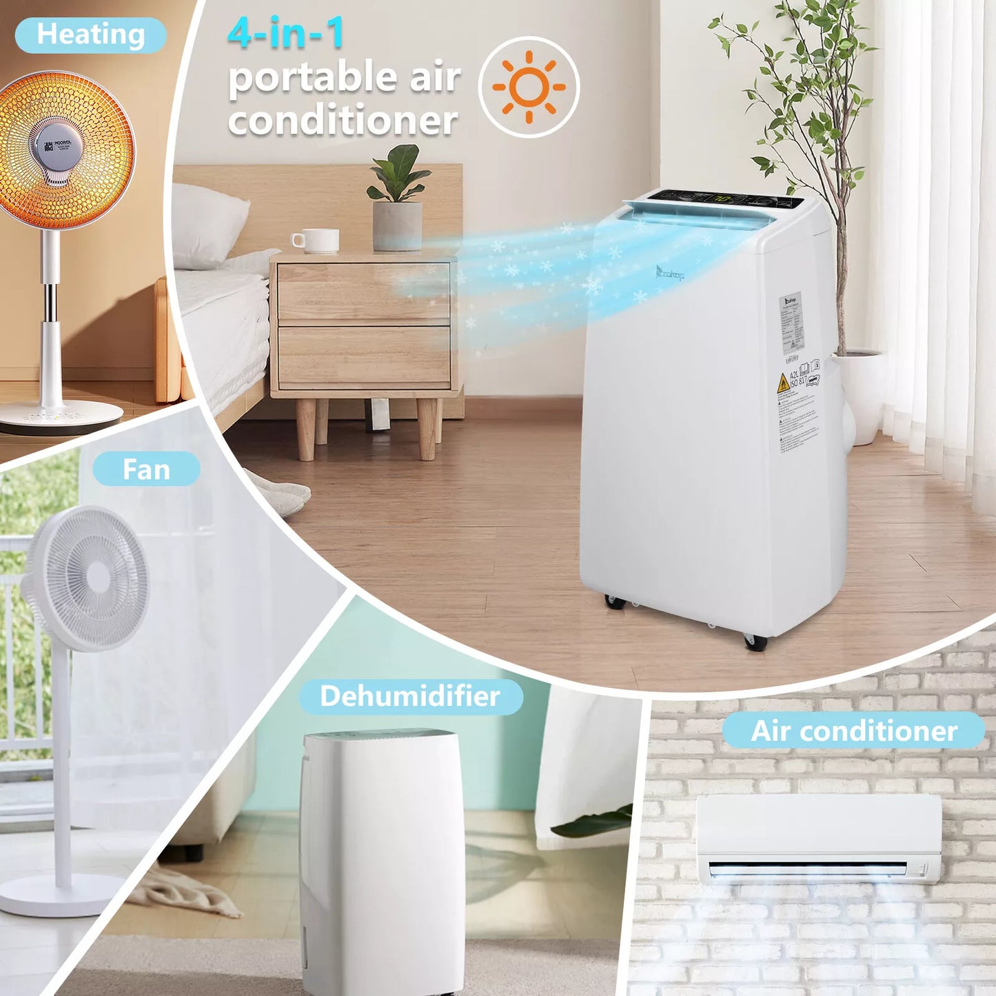 Portable Air Conditioner With Heater & Dehumidifier