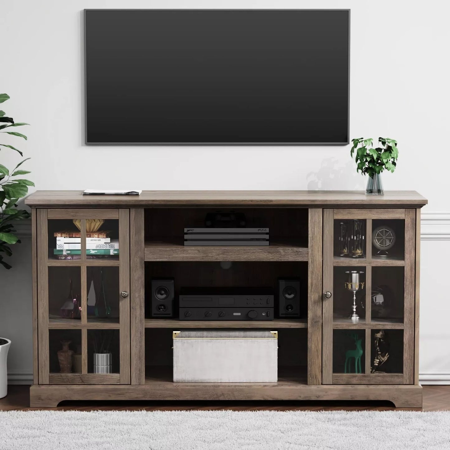 Kobe Farmhouse Tall TV Media Cabinet Console