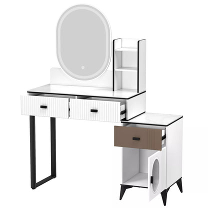 Fion Vanity Makeup Desk w/ Mirror & Lights