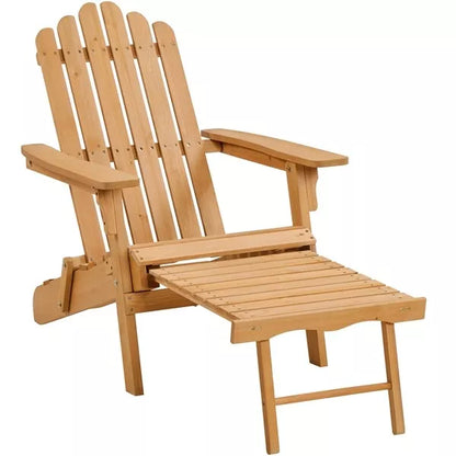 Outdoor Wood Adirondack Lounger Chair