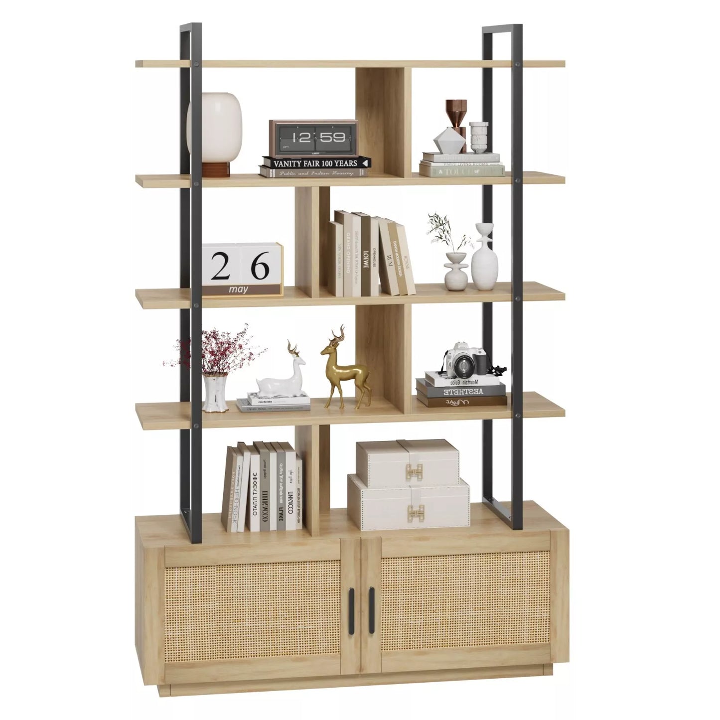 Lam Tall Rattan Bookcase Bookshelf