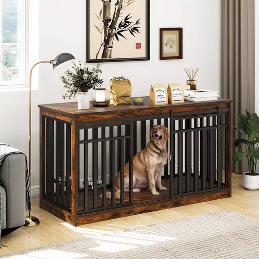 Drew Extra Large Dog Crates Furniture With Bowl