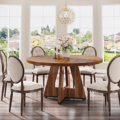 Isha Round Rustic Farmhouse Dining Table For 4