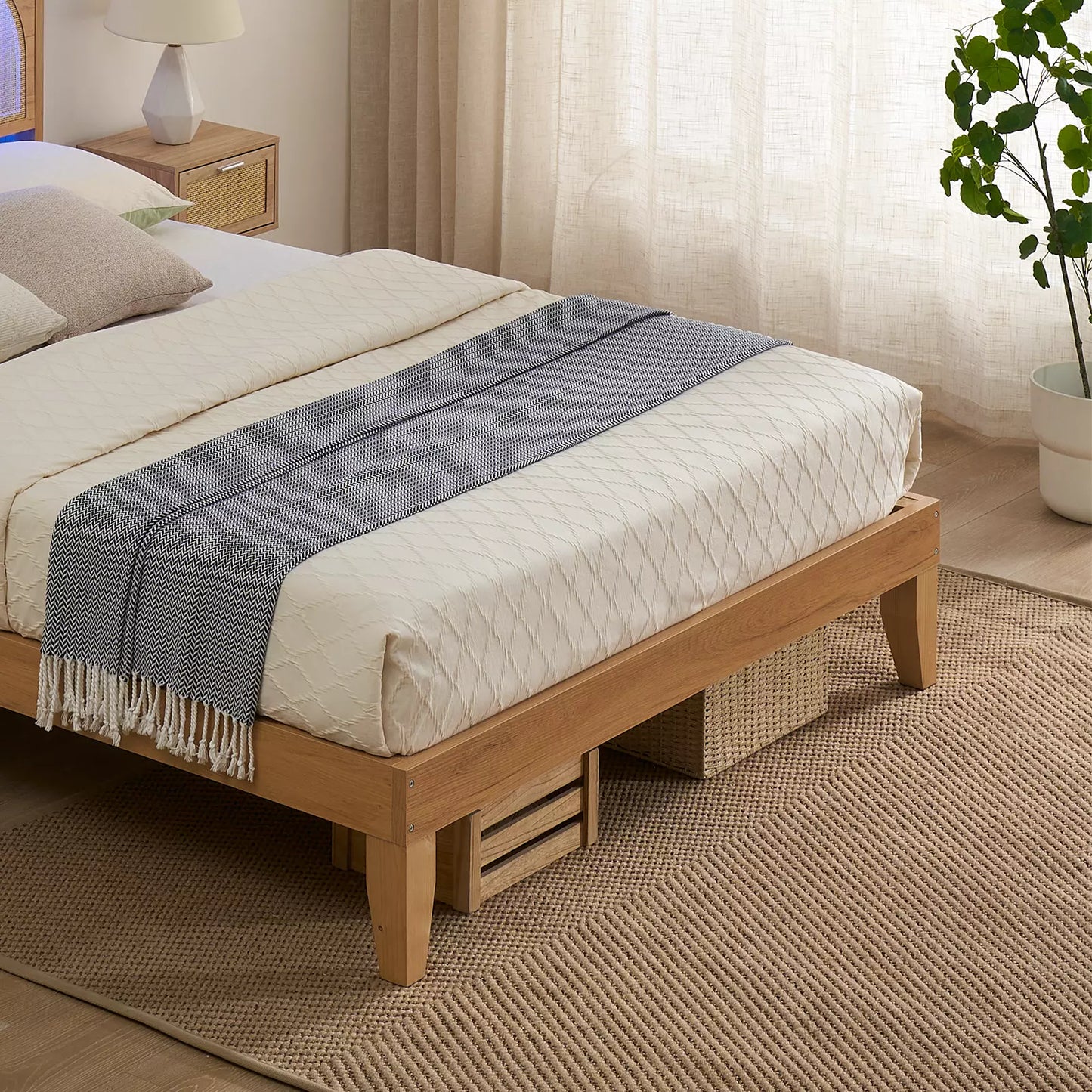 Jak Rattan Bed Frame With Light