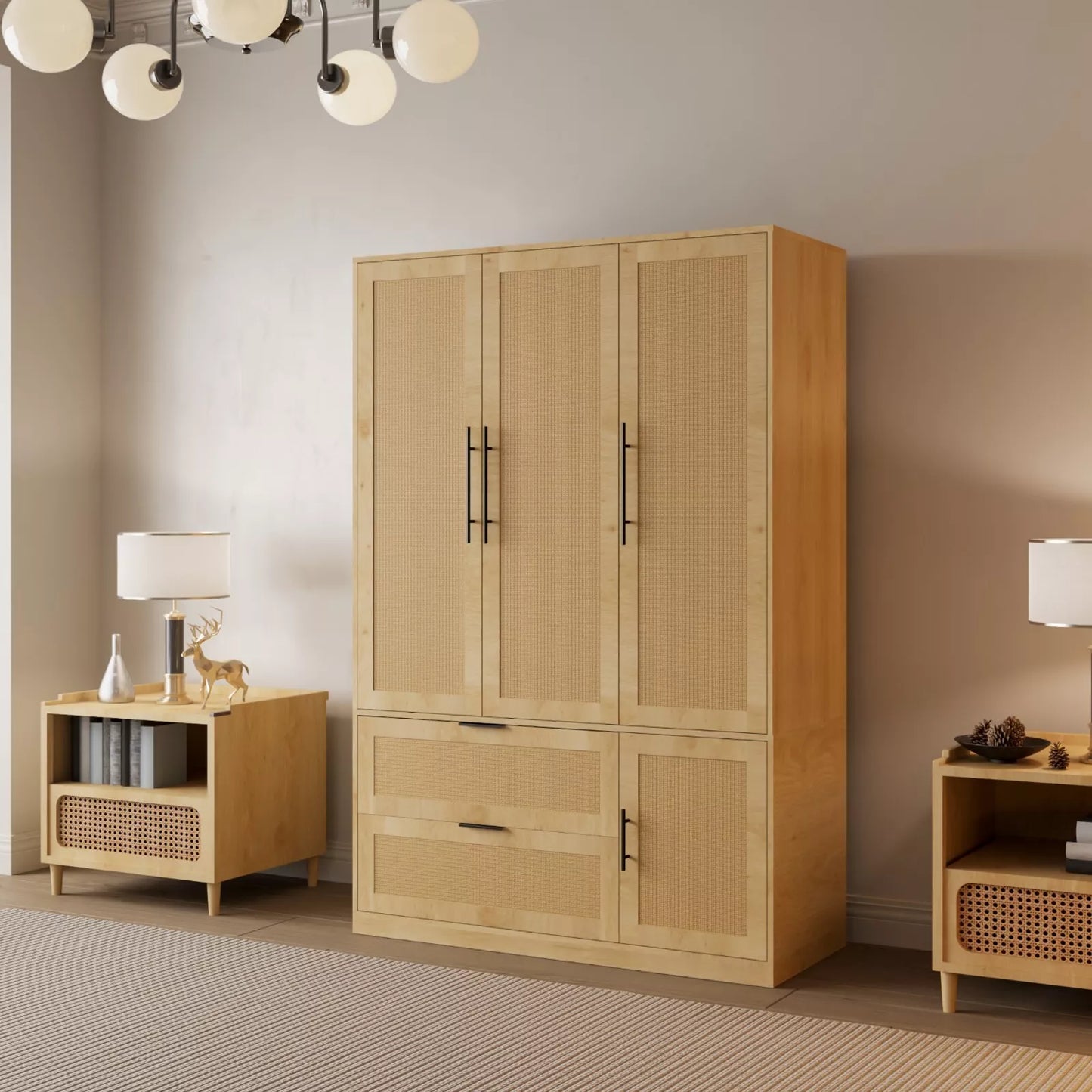 Maizie Rattan Armoire Wardrobe Closet