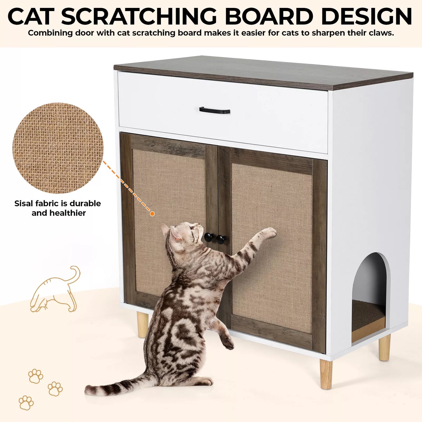 Eesa Cat Litter Box Enclosure Furniture