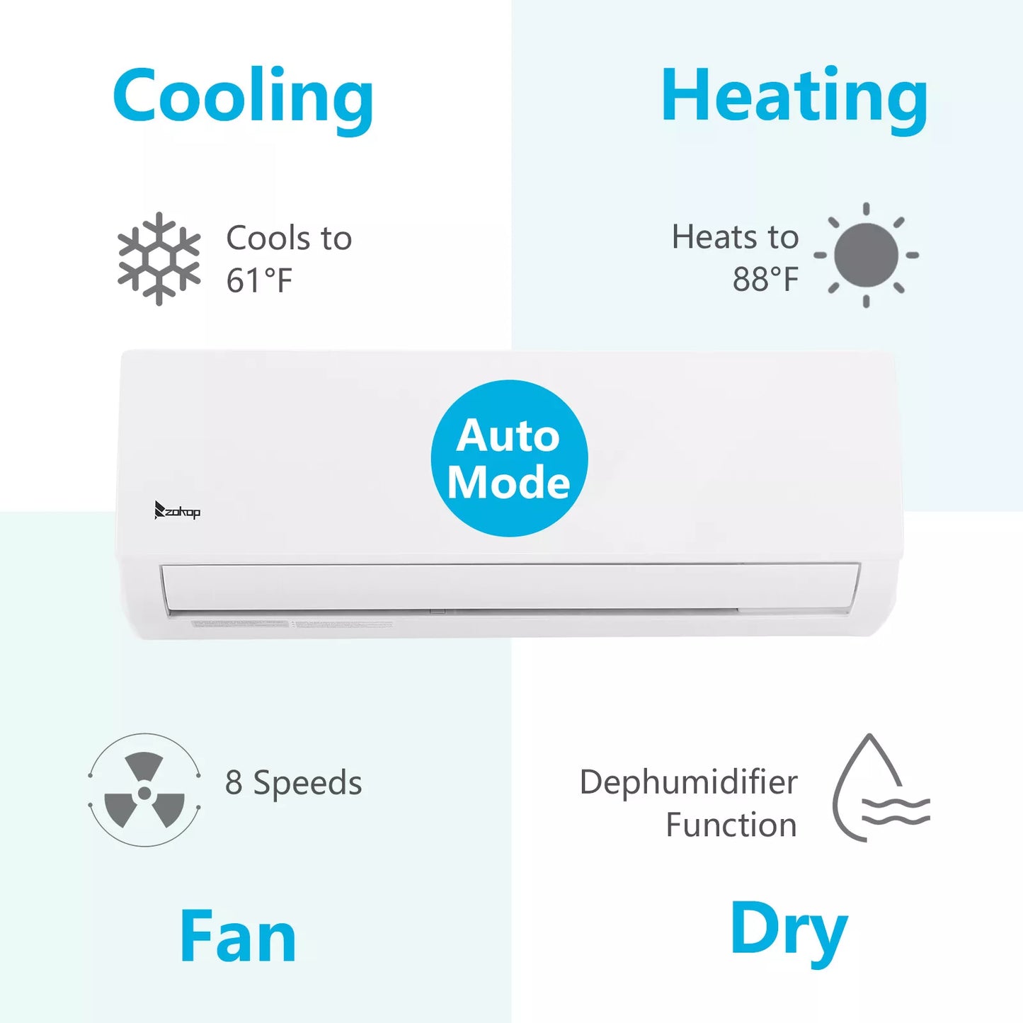 18000 BTU Mini Split Heat Pump Air Conditioner