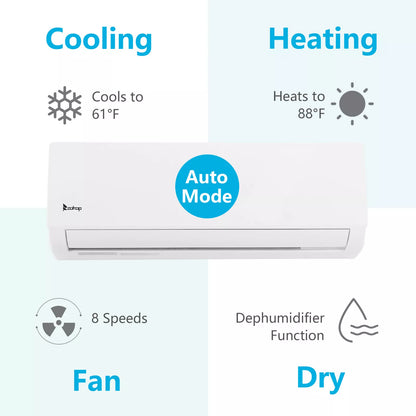 18000 BTU Mini Split Heat Pump Air Conditioner