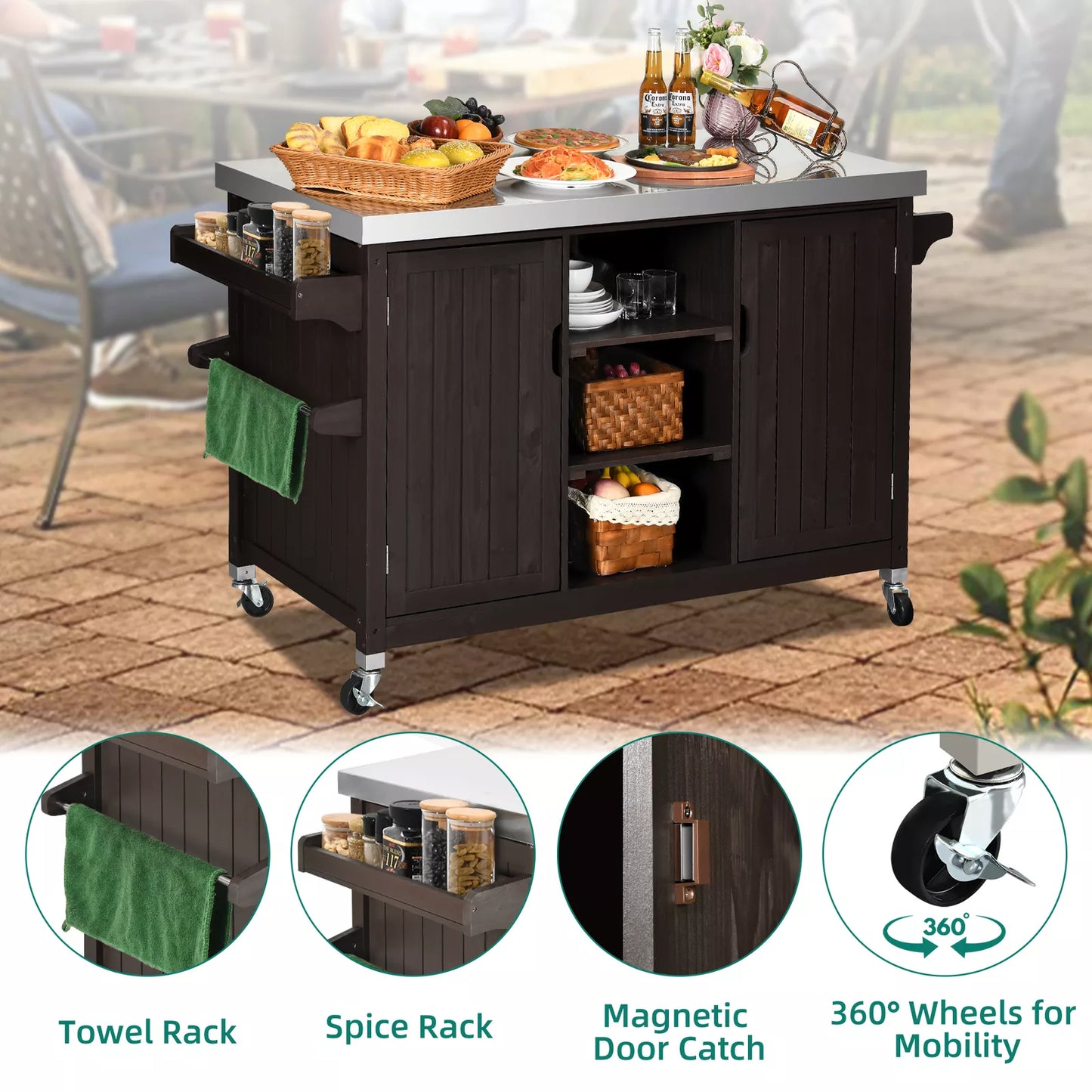 Omar Outdoor Bar Cart