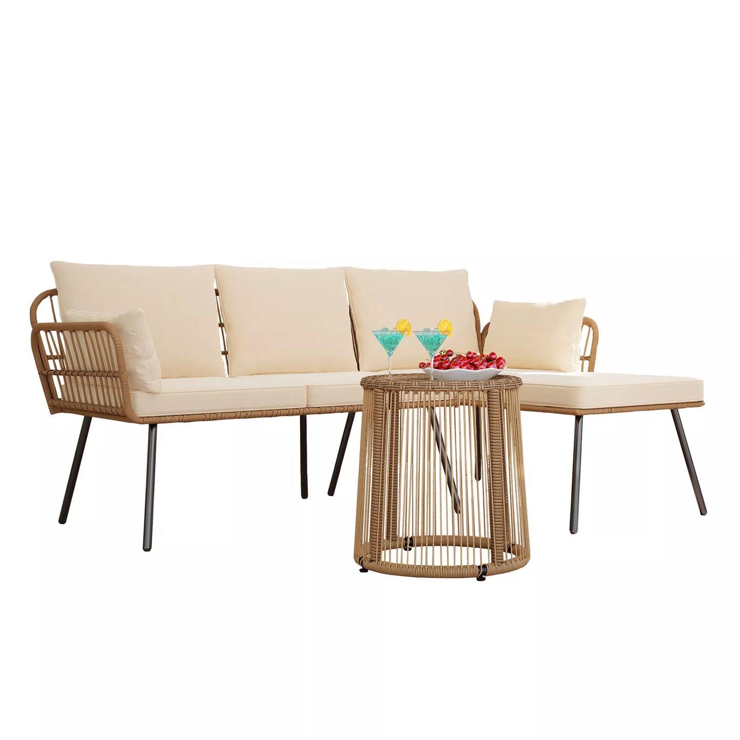 Morse Outdoor Patio L Shape Sectional Couch Set