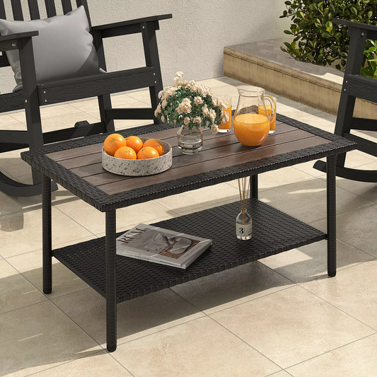 Bass Outdoor Patio Wicker Coffee Table