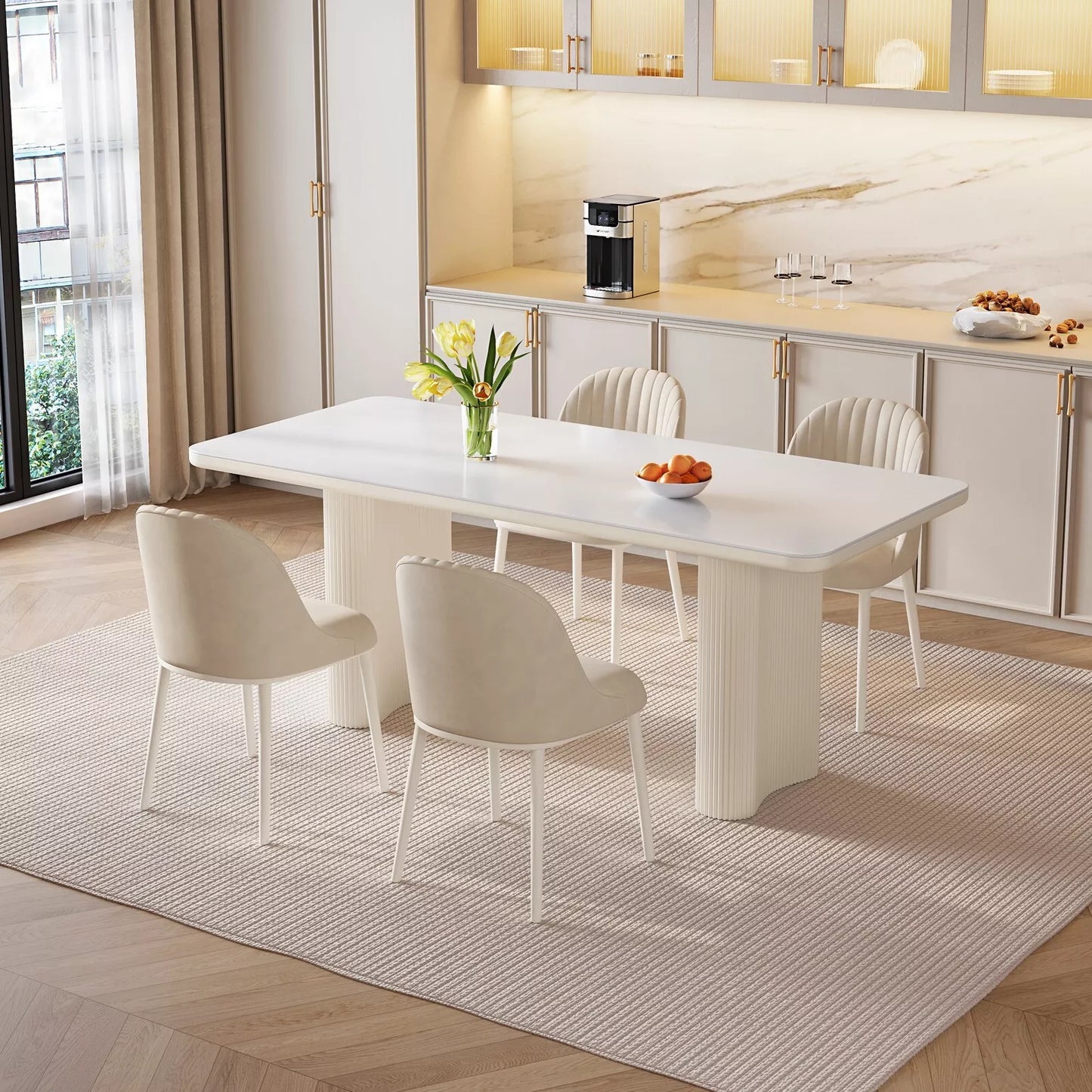 Haris Modern Dining Table Set For 6