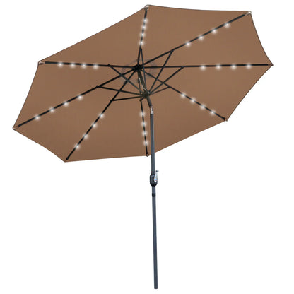 10FT Outdoor Patio Large Umbrella With Light