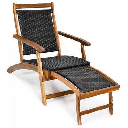Holman Folding Wooden Garden Sun Lounger