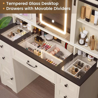 Conor Vanity Makeup Desk w/ Mirror & Lights