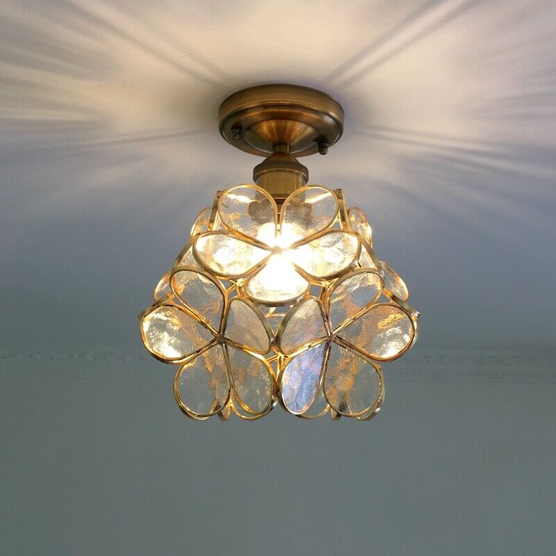 Vintage Flower Semi Mount Ceiling Light