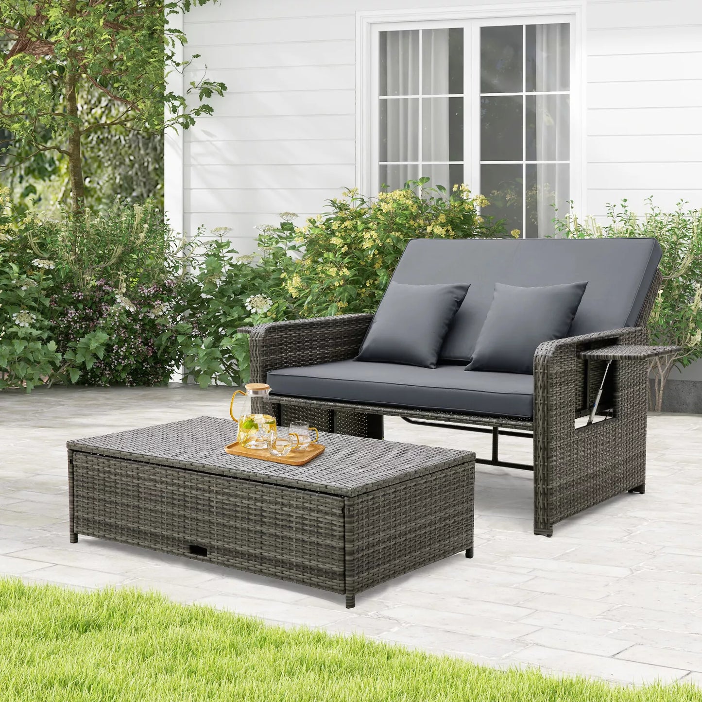 Archer Outdoor Patio Rattan Daybed