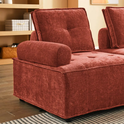 Chenille Modular L Shaped Sectional Couch