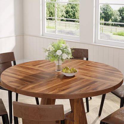 Isha Round Rustic Farmhouse Dining Table For 4