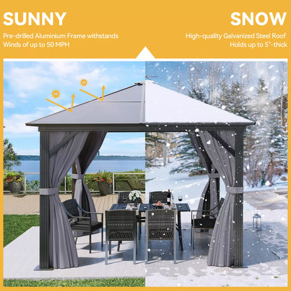 10x10 Outdoor Patio Hard Top Gazebo