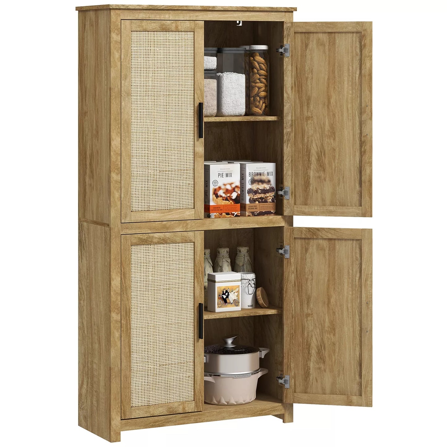 Vance Rattan Kitchen Pantry Cabinet