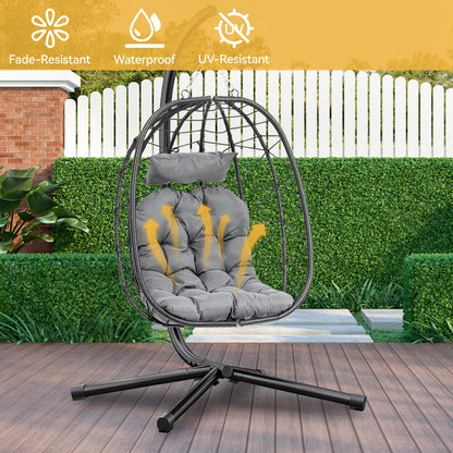 Outdoor Hanging Patio Egg Chair With Stand